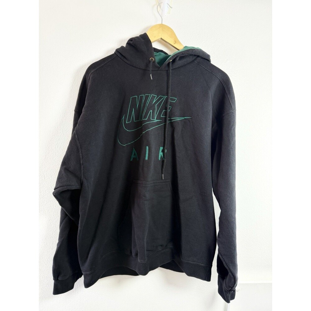 Vintage 90s Nike Air Hoodie Mens L Black Green Embroidered Made USA